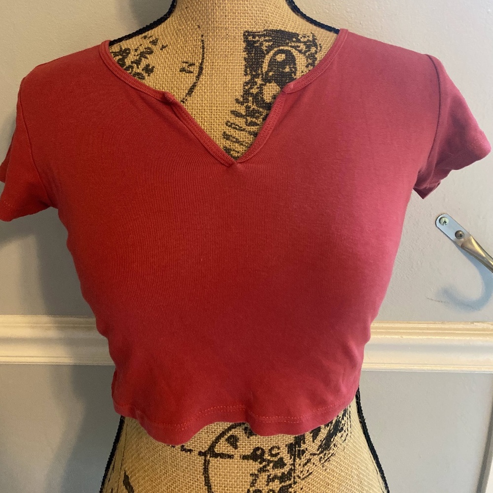 John Galt red crop top